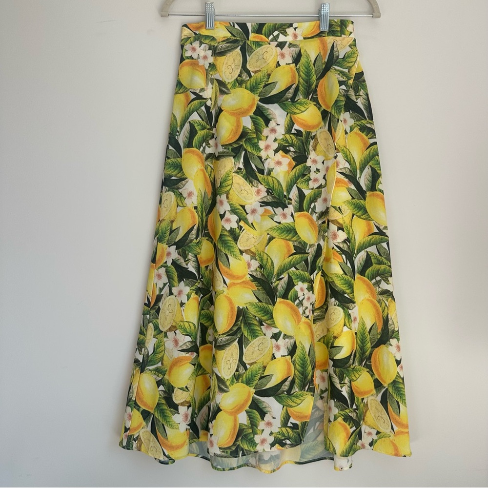 Show Me Your MuMu Yellow Green Midi Resort Skirt